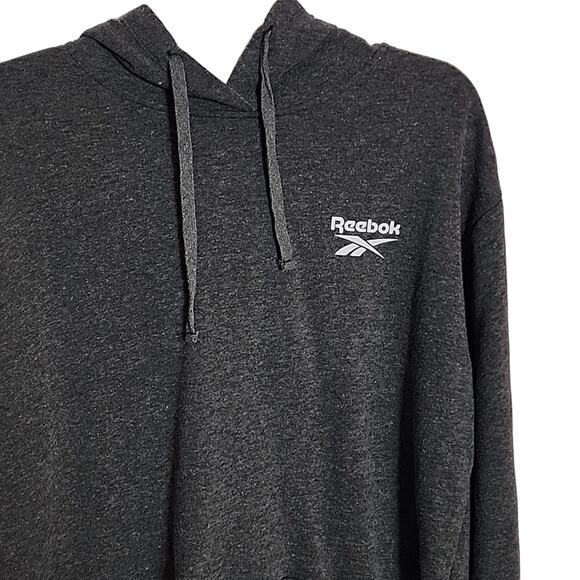 Reebok Charcoal Gray Pullover Hooded Sweatshirt, Medium - Picture 2 of 6